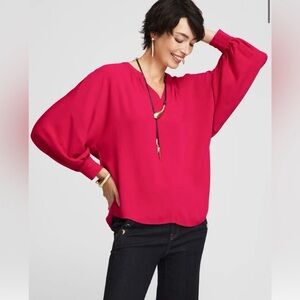 CHICO'S Satin Dolman Sleeve Top